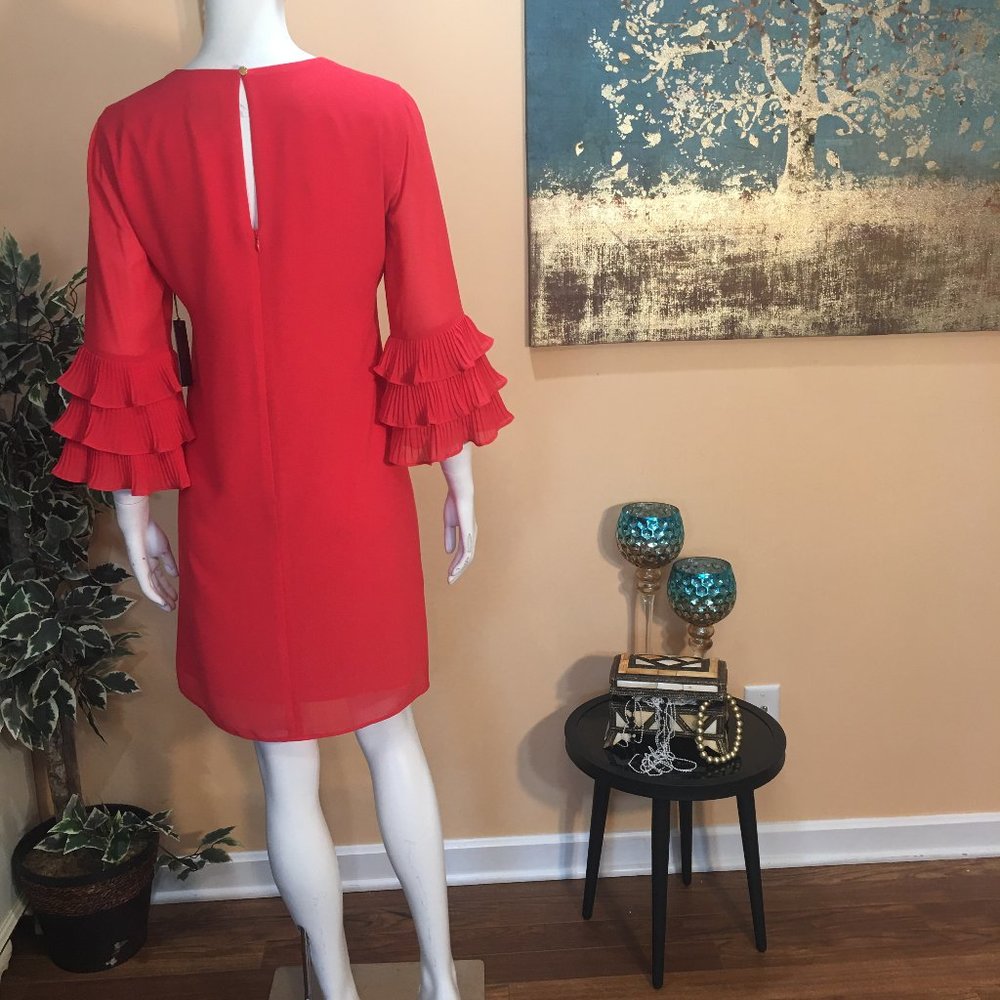 Vince Camuto Coral Chiffon Shift Dress size6&4 - Picture 8 of 15